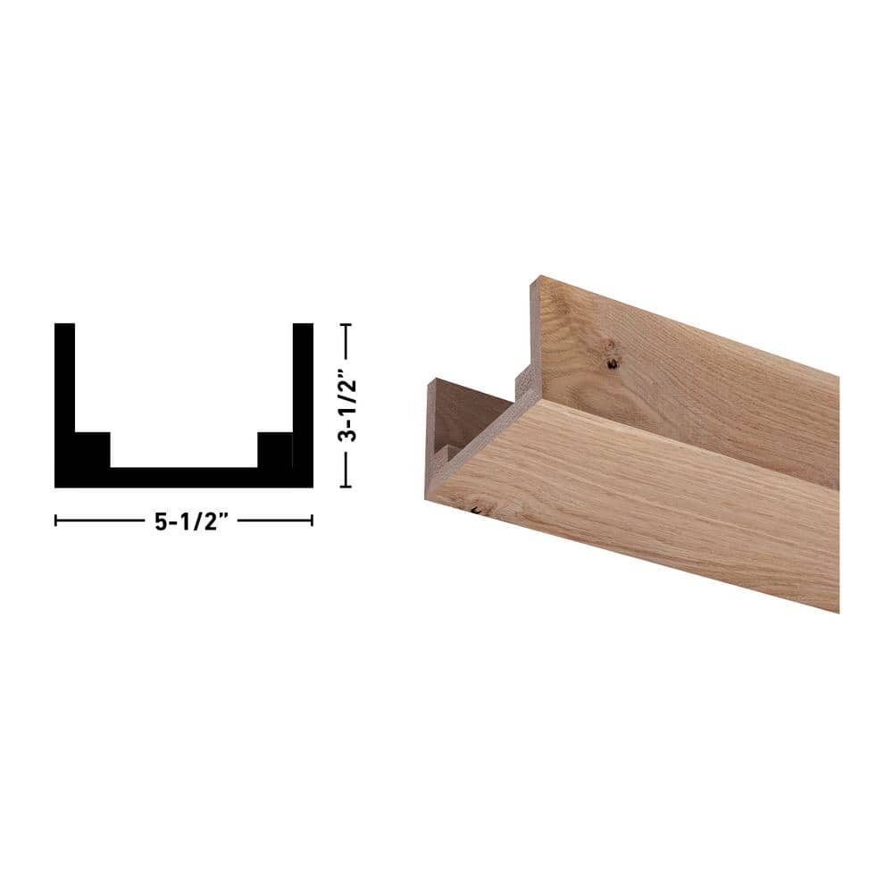 Rustic White Oak Unfinished U-Shaped Decorative Beam