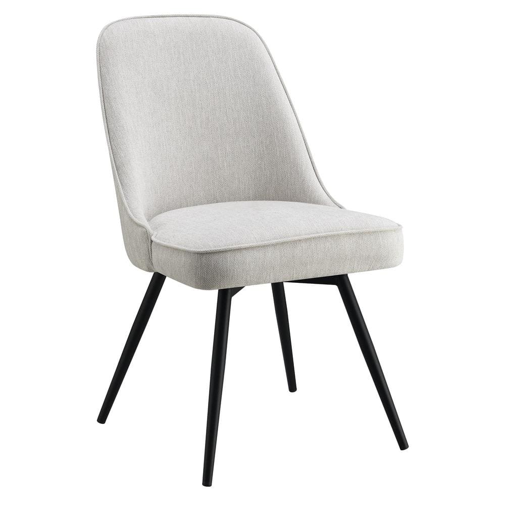 OSP Home Furnishings Martel Swivel Chair in Cream Herringbone with