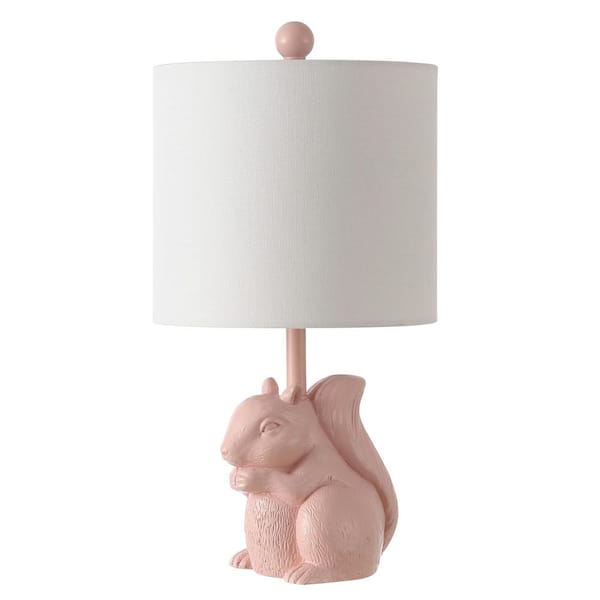 Sunny Squirrel 18 in. Pink Table Lamp