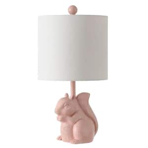 Sunny Squirrel 18 in. Pink Table Lamp