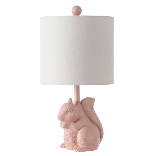 SAFAVIEH Sunny Squirrel 18 in. Pink Table Lamp