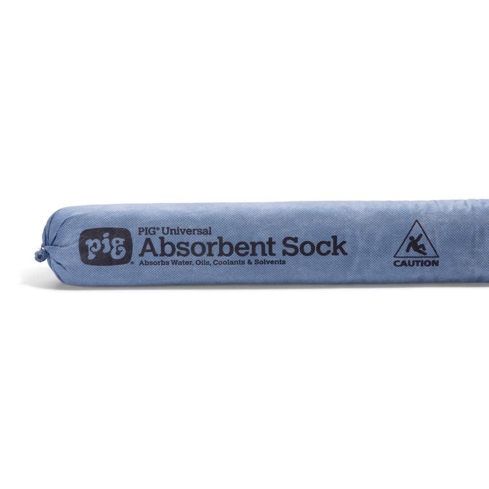Blue Polypropylene Mildew-Resistant Absorbent Socks, 3" Diameter, Pack of 12