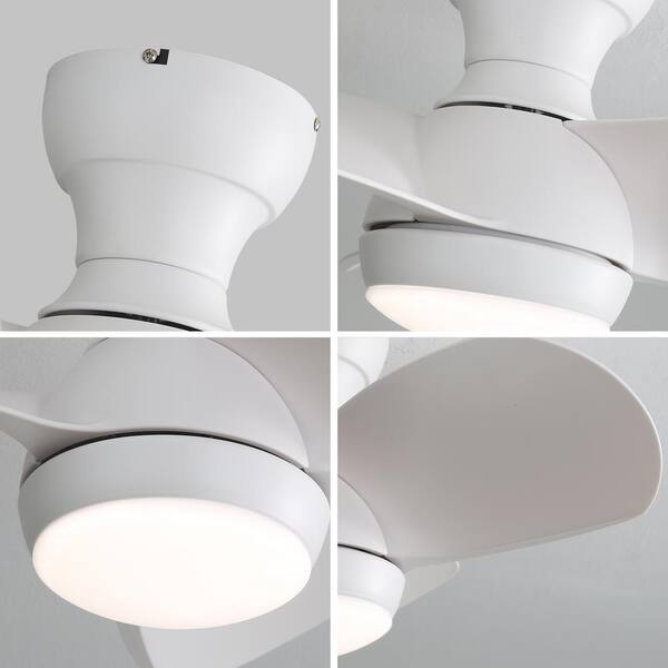 Jushua 23 in.Indoor White Ceiling Fan With 3-Color Dimmable