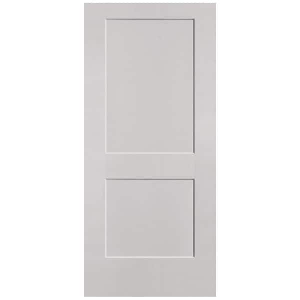 Masonite 36 in. x 80 in. 2-Panel Logan Single Bore Hollow Core Silver Bullet Molded Composite Interior Door Slab