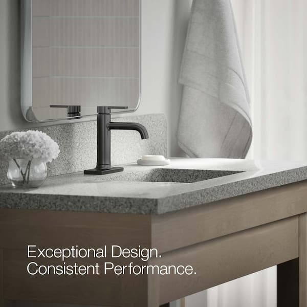 KOHLER Venza Single-Handle Single-Hole Bathroom Faucet in Matte Black