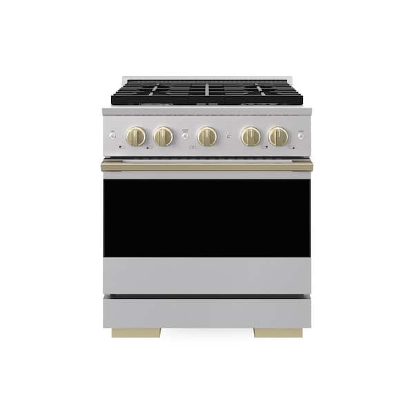 Autograph 30 in. 4.2 cu. ft. Marino Freestanding Gas Range with 4 Burners and Convection Oven with Bronze Accents