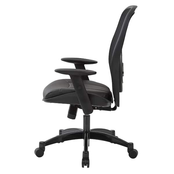 Office Star Products Work Smart Ventilated Seating Series Executive  Manager's Mesh Chair In Black with Nylon Base EM98910-3 - The Home Depot