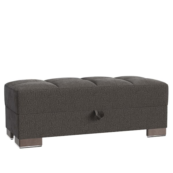 Ottomanson Basics Air Collection Grey Ottoman With Storage
