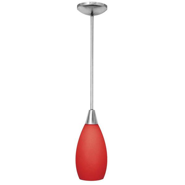 Access Lighting 1-Light Pendant Oil Rubbed Bronze Finish Red Glass-DISCONTINUED