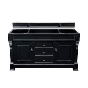Brookfield 59.5 in. W x 22.8 in. D x 33.5 in. H Bathroom Single Vanity Cabinet Without Top in Antique Black