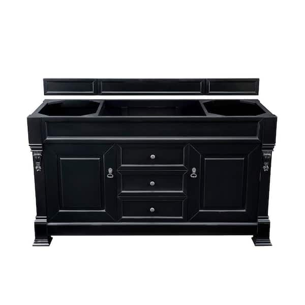 James Martin Vanities Brookfield 59.5 in. W x 22.8 in. D x 33.5 in. H Bathroom Single Vanity Cabinet Without Top in Antique Black