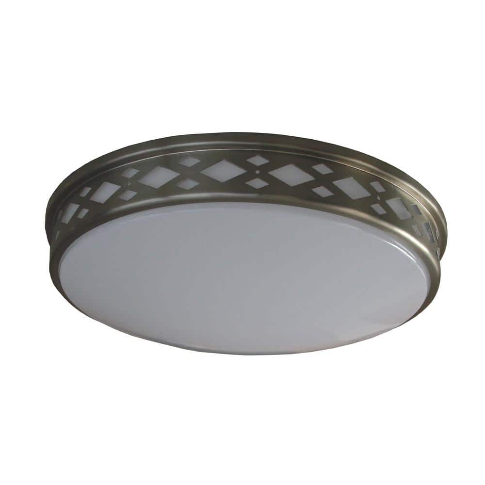 LED Diamond Lattice 14 in. 1-Light 3000K Nickel LED Flush Mount price history on PriceWatchPro