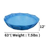 63 in. x 63 in. x 12 in. Foldable & Portable Indoor Outdoor Pet Swimming Pool, Bathing Tub, Shower Spa, Kiddie Pool