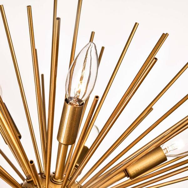 Jojospring Chloe 24 in. W 12-Light Shiny Bronze Sputnik Sphere