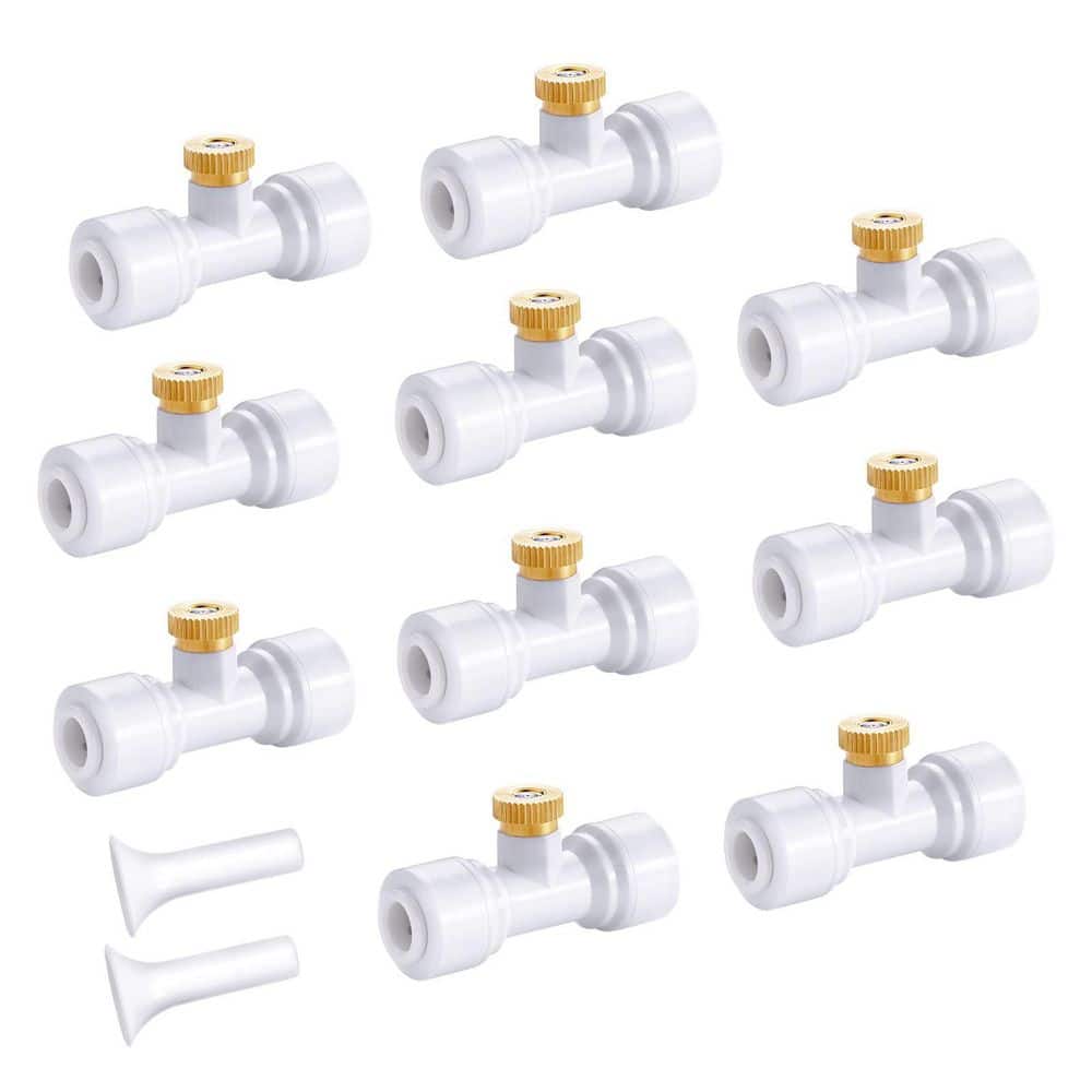 Brass Misting Nozzles Outdoor Cooling System Replacement Tee Plugs for 1/4 Inch Tubing Leakproof 10 Pack price history on PriceWatchPro