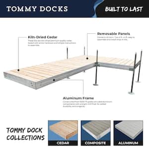 24 ft. L T-Style Aluminum Frame with Cedar Decking Complete Dock Package for DIY Dock Designs for Boat Dock Systems