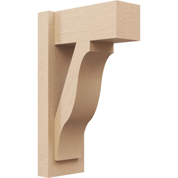 Ekena Millwork 6 in. x 20 in. x 12 in. Funston Block Rough Cedar Woodgrain Timberthane Polyurethane Outlooker, Primed Tan