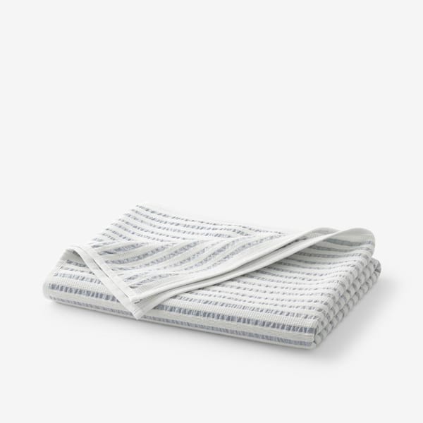 The Company Store Ruched Stripe Dusty Blue Throw Blanket