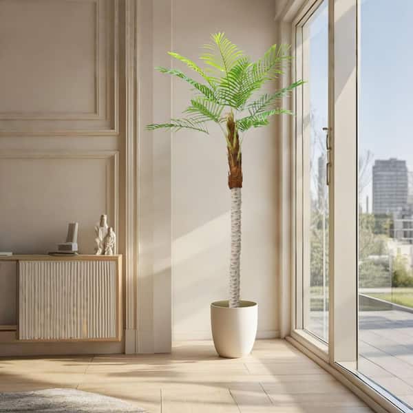 MOVECOM 7FT 2pcs Fake Palm Tree Nordic Ins Style,Plastic Plants