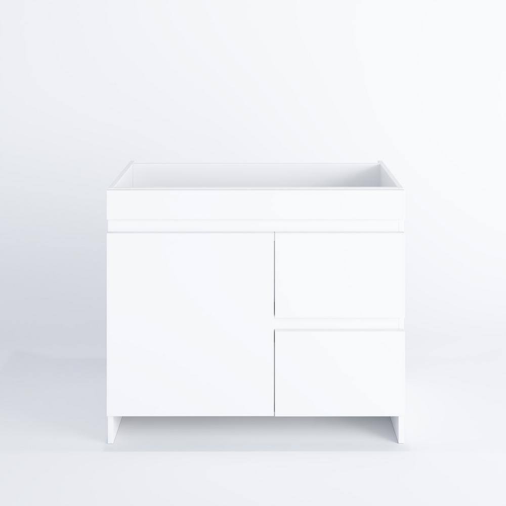 White Freestanding Single Bathroom Vanity with Soft Close Drawers