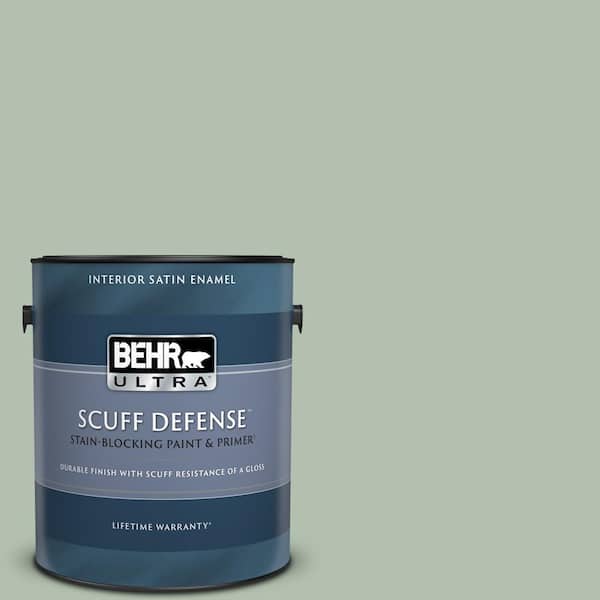BEHR ULTRA 1 gal. #N400-3 Flagstaff Green Extra Durable Satin Enamel Interior Paint & Primer