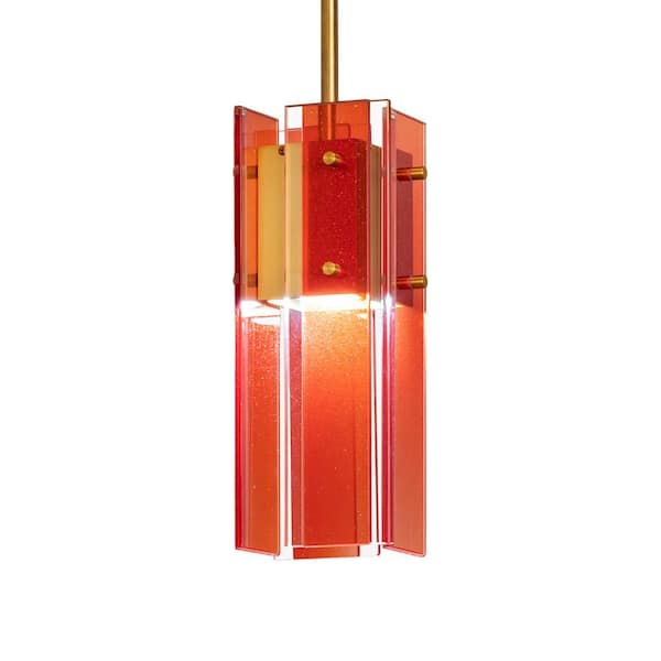 Shutter 10 Watt 1 Light Gold Nickel Single Mini Pendant Light with Transparent Glass Shade
