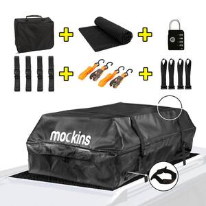 44 in. x 34 in. x 18 in. Waterproof Cargo Roof Bag Set with Car Roof Mat and Ratchet Straps 15 cu. ft. Dry Storage Space