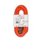 25 ft. 12/3 3-Outlet SJTW 15 Amp 125-Volt 1875-Watt Orange Indoor/Outdoor Heavy-Duty with Lighted End Extension Cord