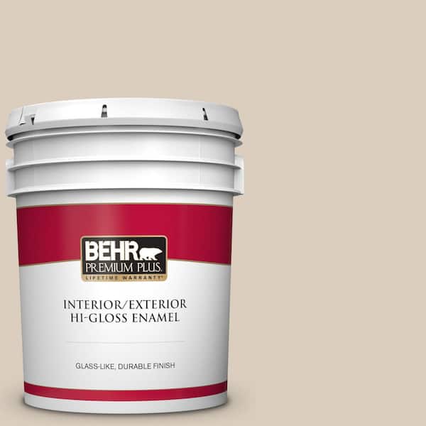 BEHR PREMIUM PLUS 5 gal. #BWC-25 Sandy Clay Hi-Gloss Enamel Interior/Exterior Paint