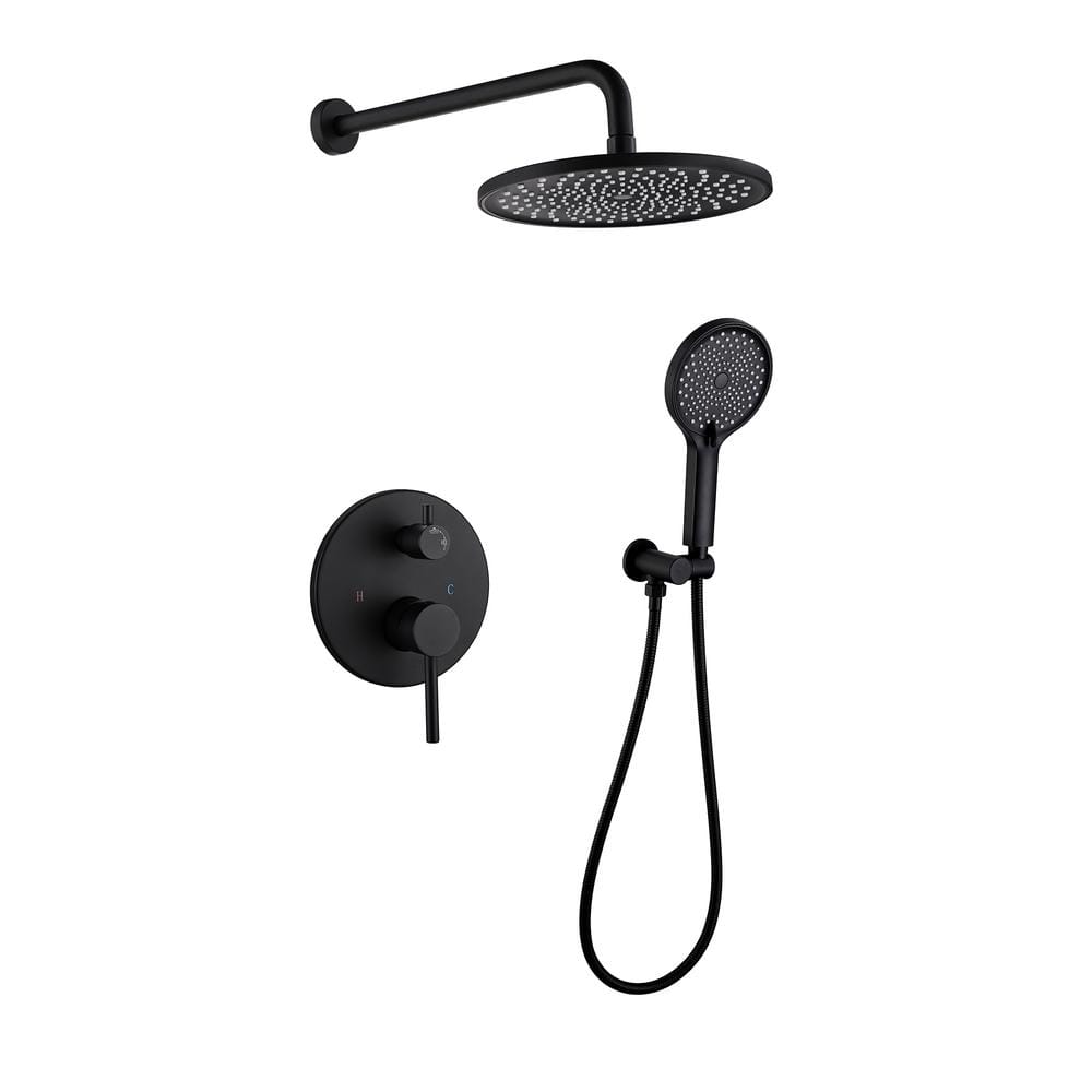 Inner Decor Fox 1Handle 2Spray 10 in. Wall Mount Round Plastic Shower