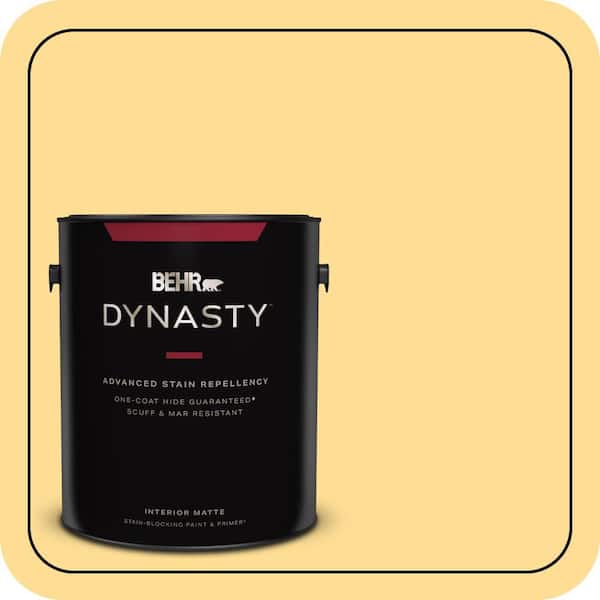 BEHR DYNASTY 1 gal. #350B-5 Straw Hat Matte Interior Stain-Blocking Paint & Primer