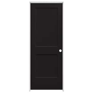 32 in. x 80 in. Monroe Black Painted Left-Hand Smooth Solid Core Molded Composite MDF Single Prehung Interior Door