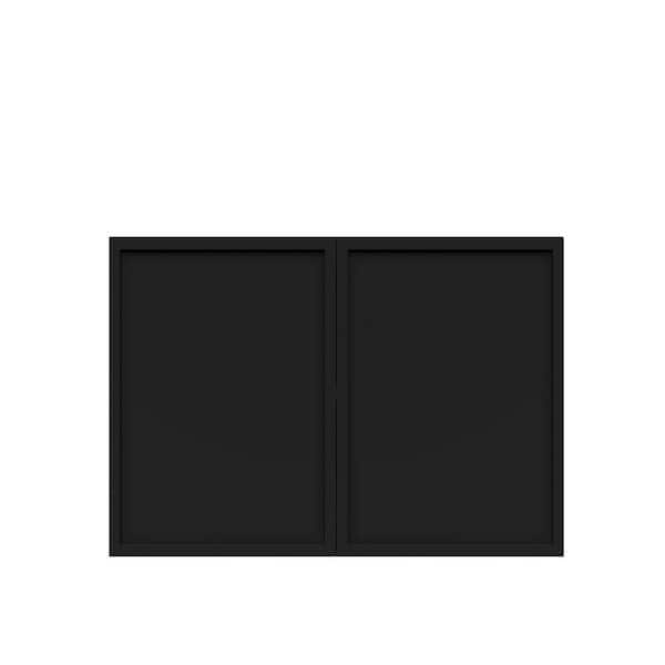 Slim Shaker Assembled 33 in. W x 24 in. H x 12 in. D Wall Bridge Kitchen Cabinet in Black