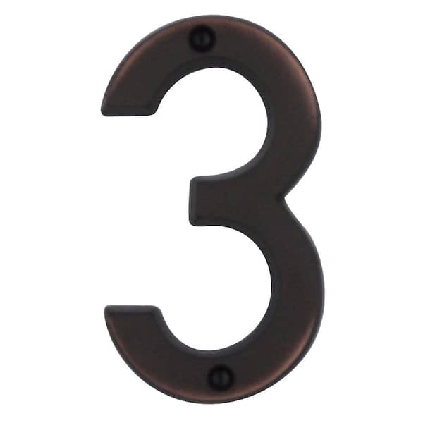 6 in. Aged Bronze Screw On House Number 3
