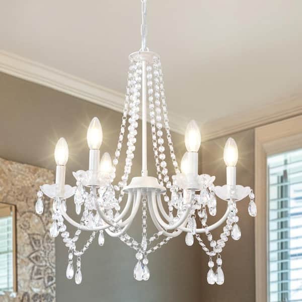 新品NEEDLES25ssDartsSweatHoodyFrenchTerryS LynPon 6-Light White Rustic Candle Style French Country Crystal