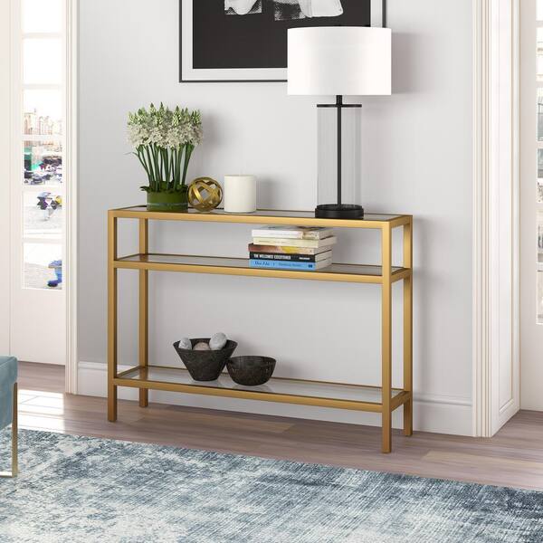 Meyer Cross Sivil 42 In Brass Standard, 42 Console Table With Storage