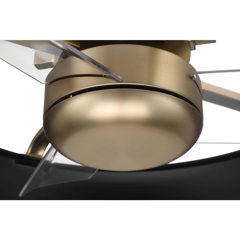 Taylor 20'' Flat Black and Satin Brass Ceiling Fan with LED Light and Remote