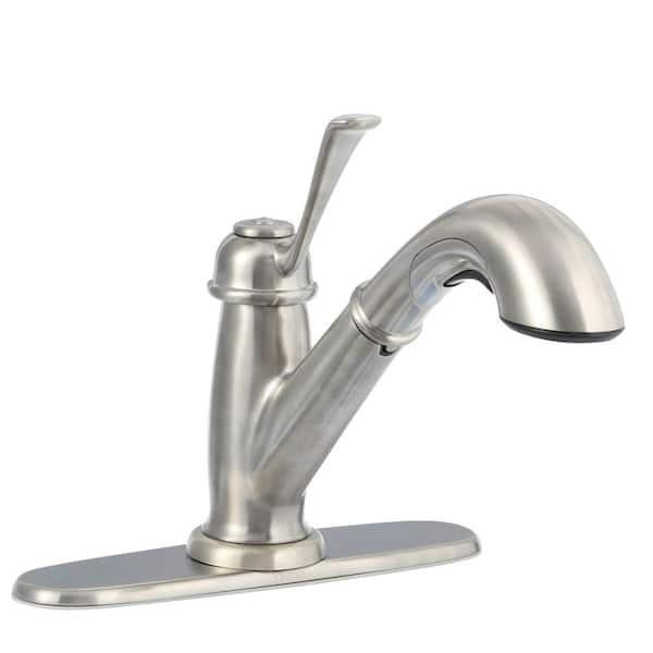Pfister Bixby Single-Handle Pull-Out Sprayer Kitchen Faucet in Stainless Steel