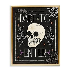 Dare To Enter Phrase by Veronique Charron 1 Piece Floater Frame Graphic Print Typography Art Print 31 in. x 25 in.