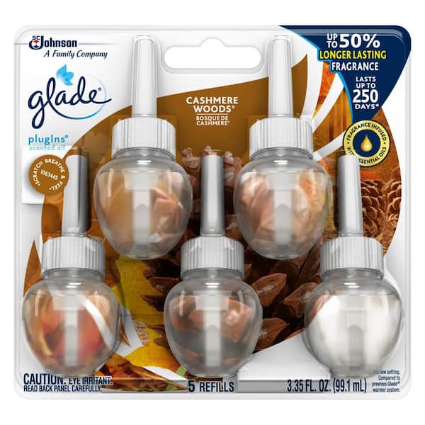 Glade 3.35 fl. oz. Cashmere Woods Scented Oil Plug-in Air Freshener Refill (5-Pack)