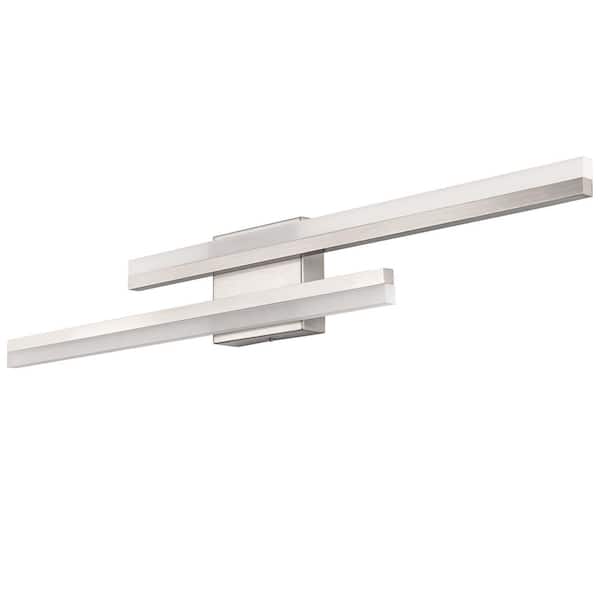 YANSUN 2-Light Minimalist Nickel LED Wall Sconce with Acrylic Shade, Modern Wall Light for Bedroom, Living Room, Hallway