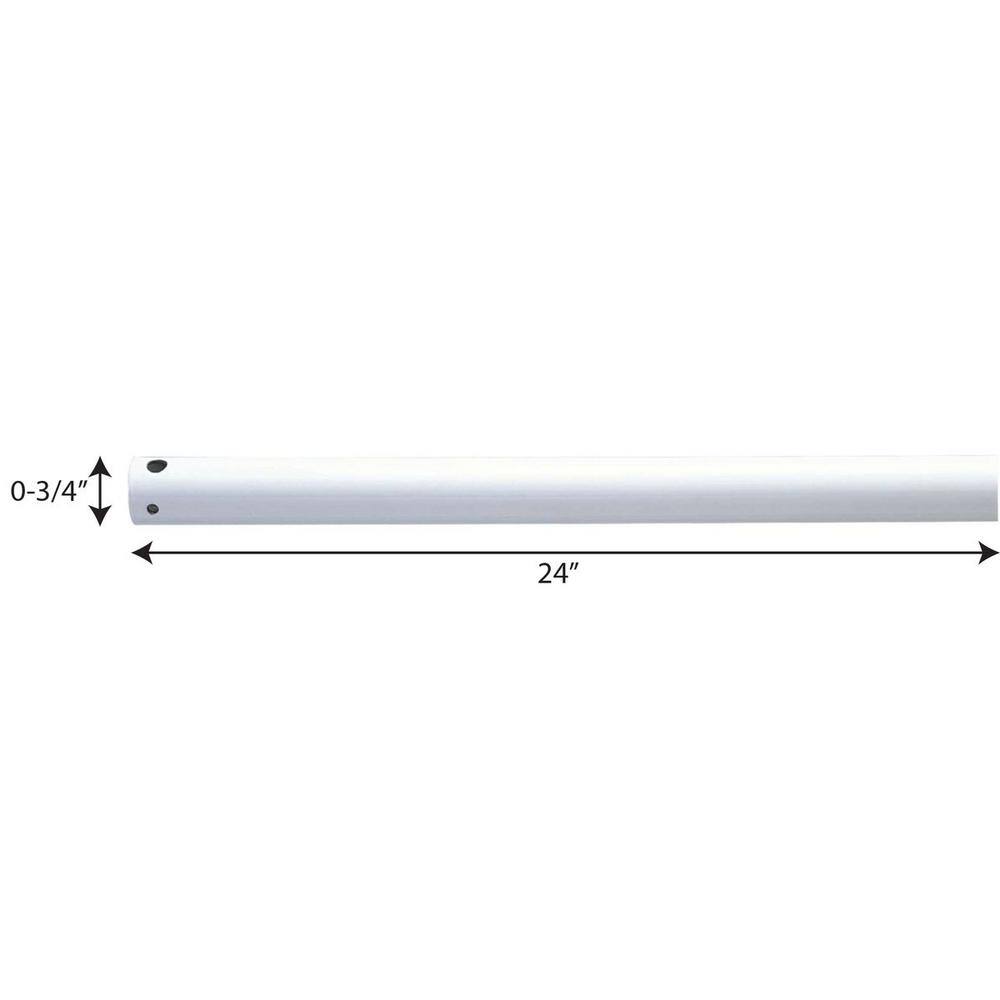 White Steel 24-Inch Ceiling Fan Downrod