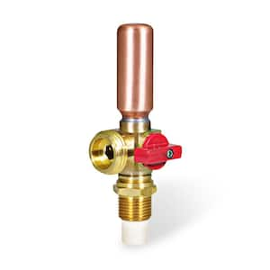 1/2 in. CPVC x 3/4 in. MHT Brass Washing Machine Replacement Valve with Hammer Arrestor Red- for Hot Water Supply