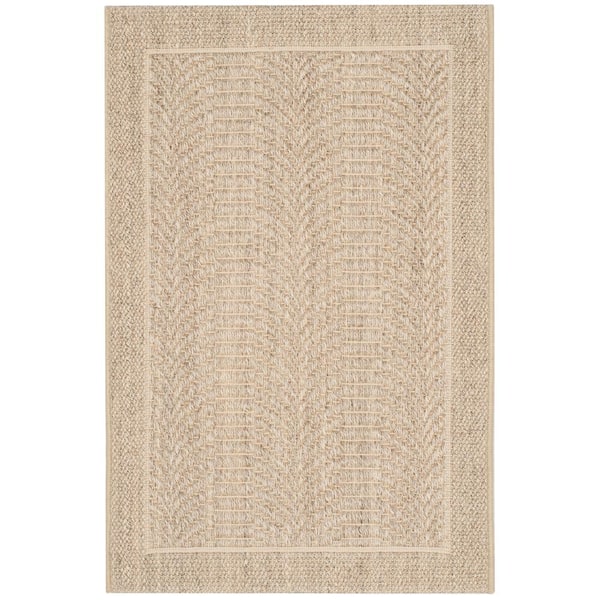 Palm Beach Desert Sand Doormat 2 ft. x 3 ft. Border Solid Area Rug