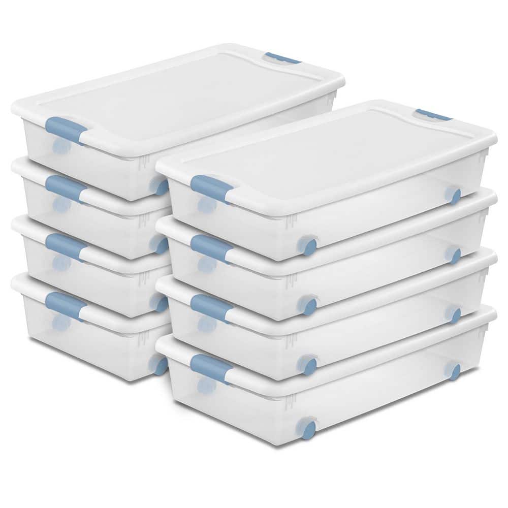 56 Quart Latching Stackable Wheeled Storage Container w/ Lid, (8 Pack) price history on PriceWatchPro