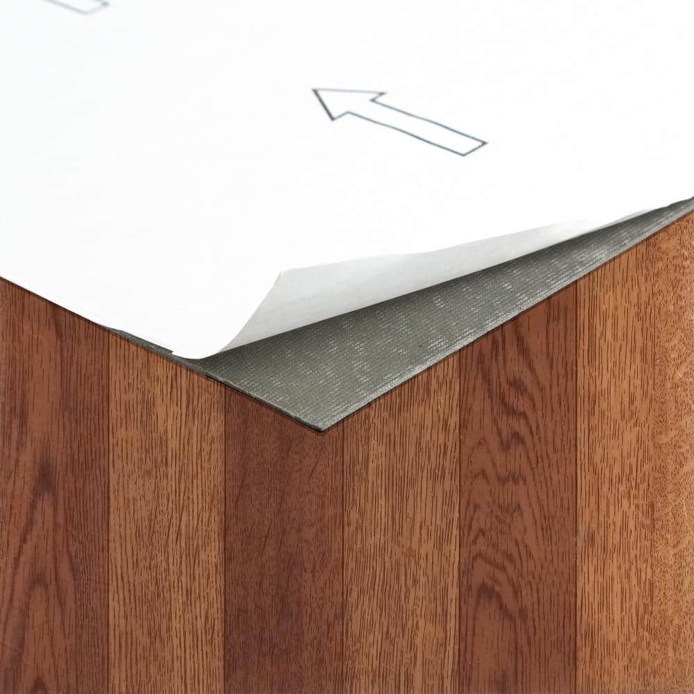 Sterling Medium Oak Self-Adhesive Vinyl Floor Tiles, 12" x 12"