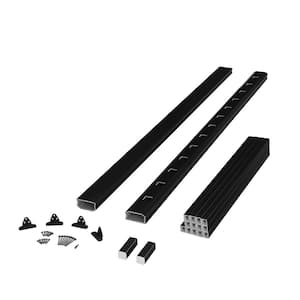 BRIO 36 in. x 72 in. (Actual: 36 in. x 70 in.) Black PVC Composite Line Railing Kit w/Square Composite Balusters