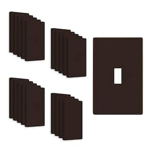 1-Gang Toggle Plastic Screwless Wall Plate, Brown (20-Pack)