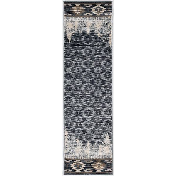 Clare Slate Blue 2 ft. x 8 ft. Runner Rug