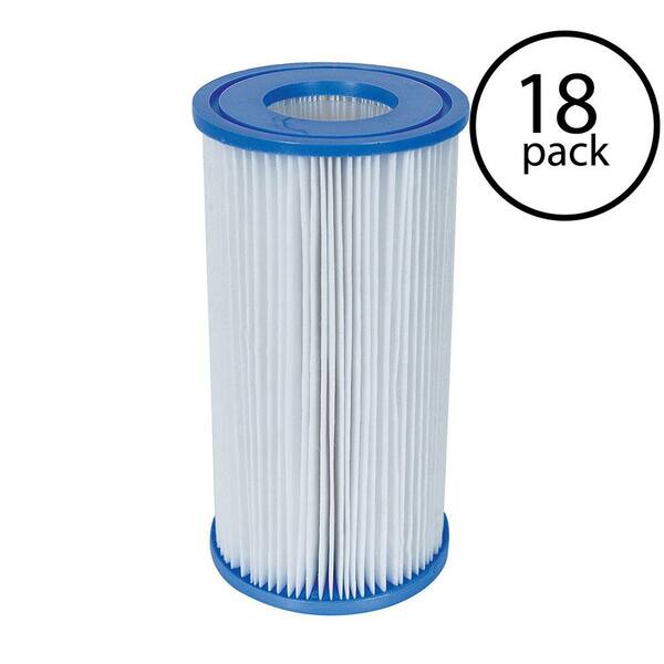 Bestway 4 in. Dia Type III A/C Replacement Swimming Pool Filter Cartridge (18-Pack)
